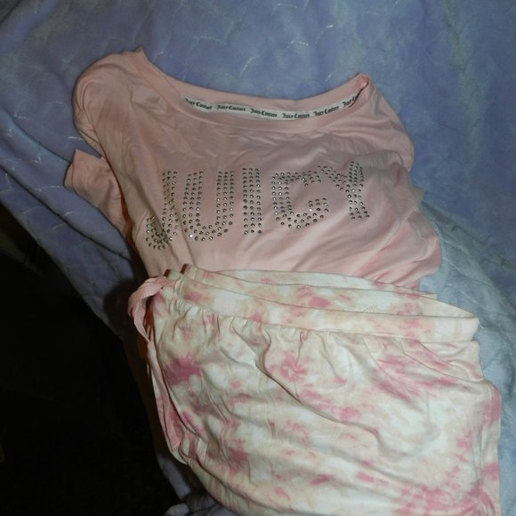 NWT JUICY COUTURE Bling Rhinestone Pink Set, loungewear, pj set 1XL - Picture 6 of 9